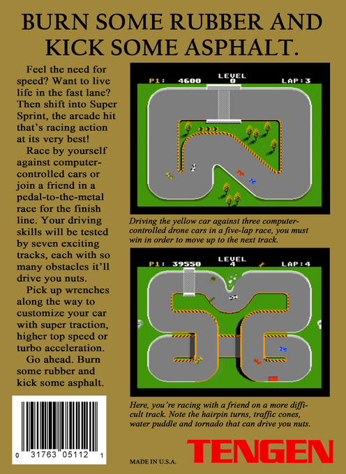 Super Sprint (Homebrew) — Box back